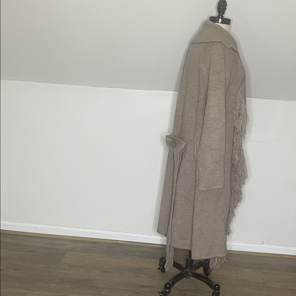 New York & Company, NY&C, taupe cardigan fringe sweater boho cardigan, duster XL - Picture 11 of 11